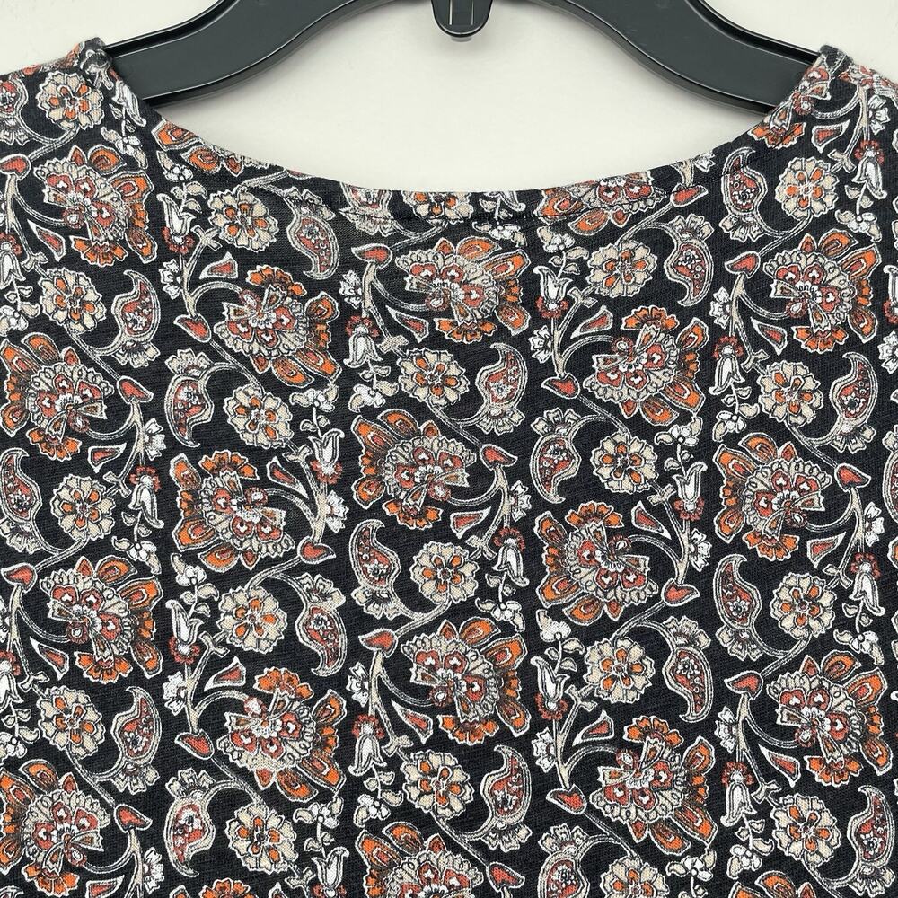 Boden Knot Front Jersey Midi Dress Size 6R Black Block Paisley Print Career Work - Picture 7 of 8